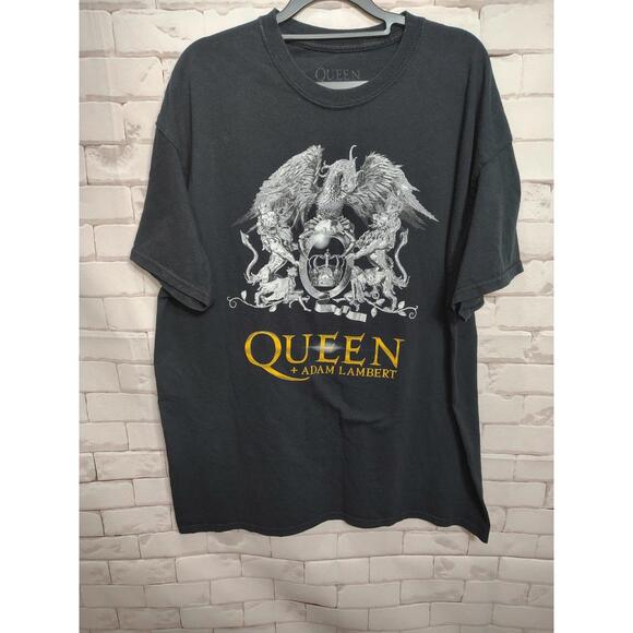 Queen Other - Queen Tshirt Men's XL Black Graphic Print Adam Lambert Rhasody Tour 2019